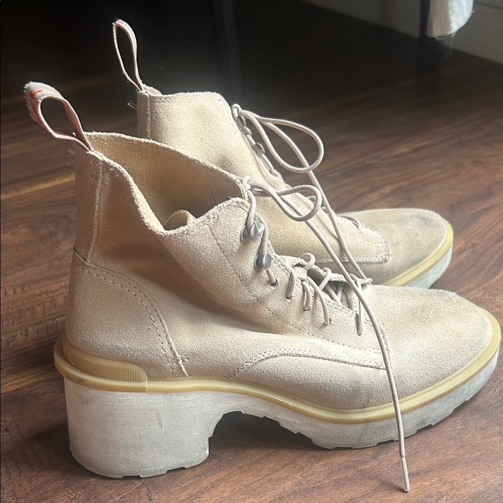 Sorel Cream Lace-Up Boots